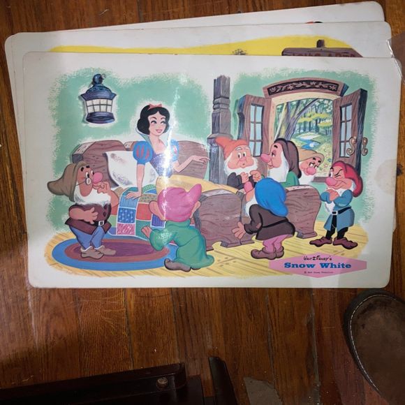 Set of 4 Vintage 1961 Assorted Laminated Disney Placemats Mickey Mouse - Picture 3 of 4